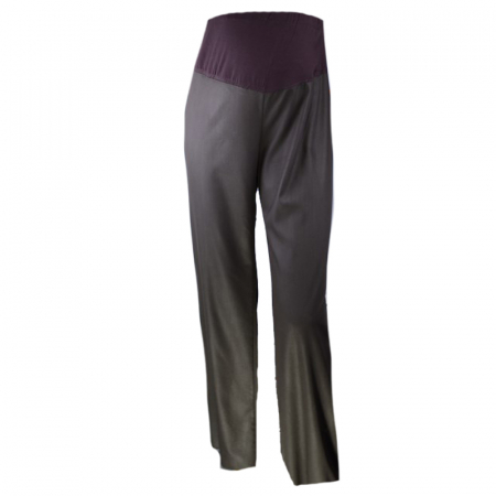 Pantaloni gravide - Pantaloni casual pentru gravide Moda Flash PNG-3, Maro