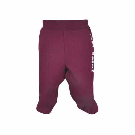 Îmbrăcăminte băieți - Pantaloni cu botosei pentru baieti Koala Robot 07-208V-68-cm, Visiniu