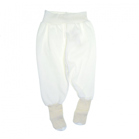 Pantaloni si colanti fete - Pantaloni cu botosei pentru copii Mini Junior 402-C, Crem