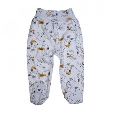 Îmbrăcăminte băieți - Pantaloni cu botosei pentru copii Mini Junior PNT-MJ15, Alb