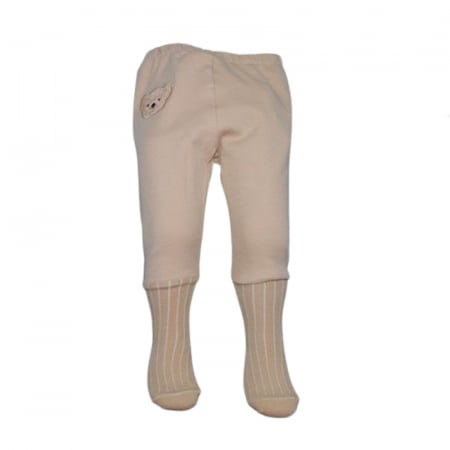 Îmbrăcăminte băieți - Pantaloni cu botosei pentru copii Mini Junior PNT-MJ8, Crem