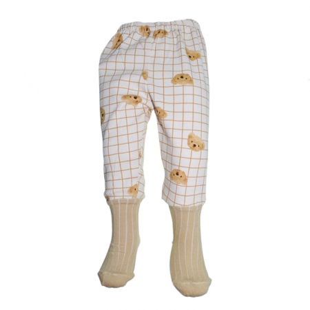 Îmbrăcăminte băieți - Pantaloni cu botosei pentru copii Mini Junior PNT-MJ9, Crem