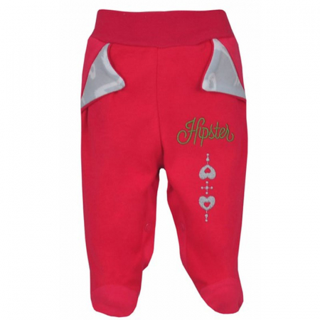 Pantaloni cu botosei - Pantaloni cu botosei pentru fete Koala Hipster 04-948, Rosu