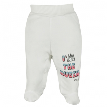 Pantaloni cu botosei - Pantaloni cu botosei pentru fete Koala Queen 07-780C-62-cm, Crem