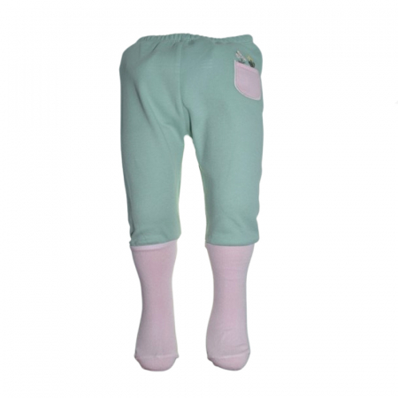 Pantaloni cu botosei - Pantaloni cu botosei pentru fete Mini Junior PNT-MJ12, Verde