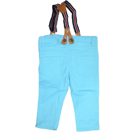 Pantaloni cu bretele pentru baieti Vitamins Baby PTL-04, Albastru [1]