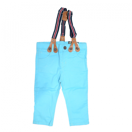 Pantaloni - Pantaloni cu bretele pentru baieti Vitamins Baby PTL-04, Albastru