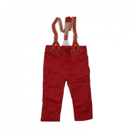 Pantaloni - Pantaloni cu bretele pentru baieti Vitamins PLT1715-RO, Rosu