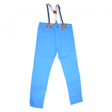 Pantaloni - Pantaloni cu bretele pentru baieti Vitamins Baby PTL-08, Albastru