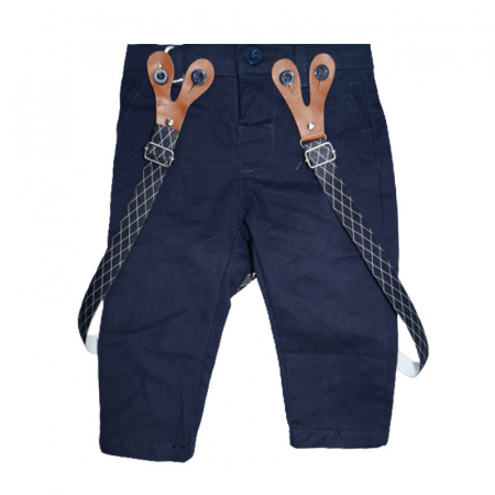 Pantaloni - Pantaloni cu bretele pentru baieti Vitamins PLT1715-BL, Bleumarin