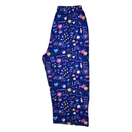 Pantaloni de pijama, din bumbac, pentru fete, Mini Junior 0409A, Albastru [2]