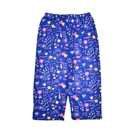 Pantaloni si colanti fete - Pantaloni de pijama, din bumbac, pentru fete, Mini Junior 0409A, Albastru