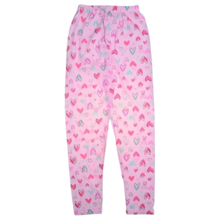 Pantaloni si colanti fete - Pantaloni de pijama, din bumbac, pentru fete, Mini Junior 0409R, Roz