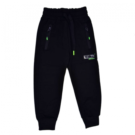 Îmbrăcăminte băieți - Pantaloni din bumbac pentru baieti Happy House WB-3374-N, Negru
