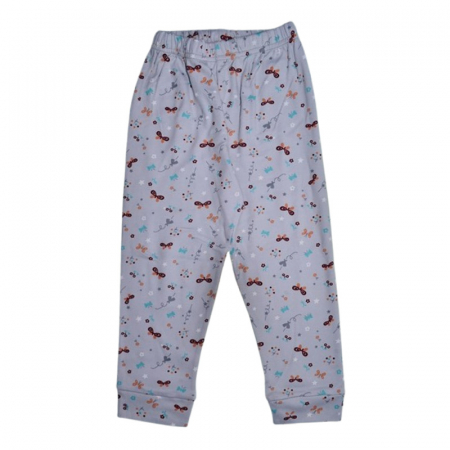 Pantaloni si colanti fete - Pantaloni din bumbac, pentru fete, Mini Junior 7127G, Gri