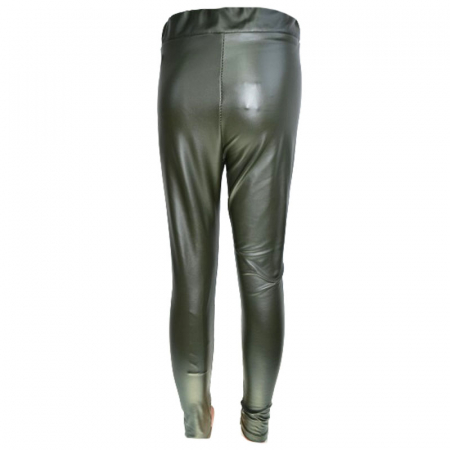 Pantaloni eleganti din piele ecologica pentru fete New Collection C091223-V, Verde [1]