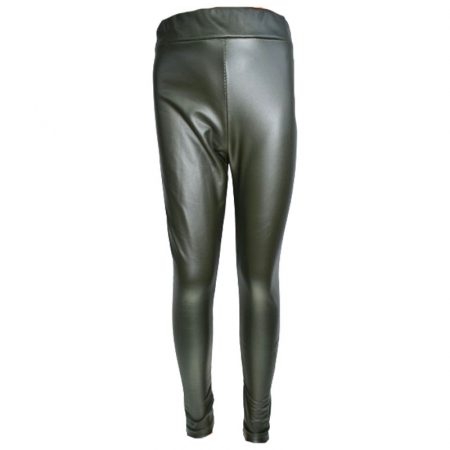 Pantaloni si colanti fete - Pantaloni eleganti din piele ecologica pentru fete New Collection C091223-V, Verde