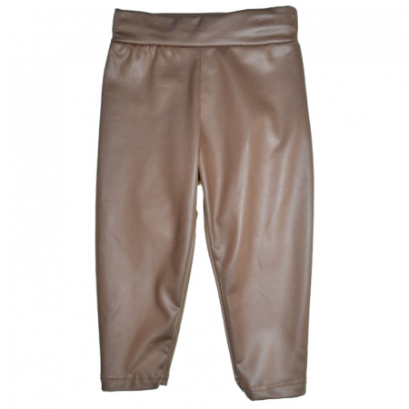 Pantaloni si colanti fete - Pantaloni eleganti din piele ecologica pentru fete New Collection C091223-M, Maro
