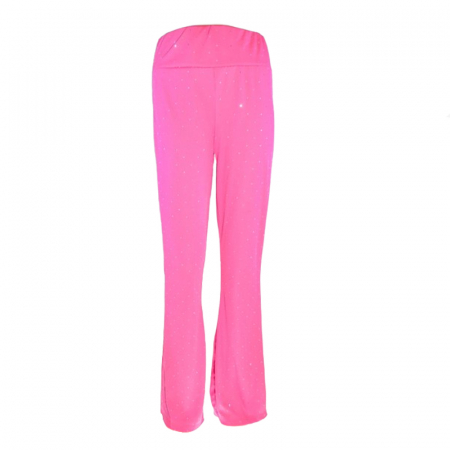 Pantaloni si colanti fete - Pantaloni eleganti evazati pentru fete Mini Junior PNT-23501, Roz