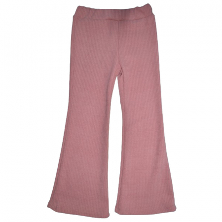 Pantaloni si colanti fete - Pantaloni eleganti evazati din catifea pentru fete New Collection C091223-RZ, Roz