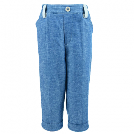 Pantaloni - Pantaloni eleganti pentru baieti Mini Junior PPB-11, Albastru