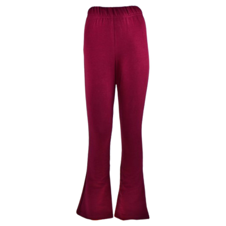 Pantaloni si colanti fete - Pantaloni flausati evazati, pentru fete, Pik PE2810, Visiniu