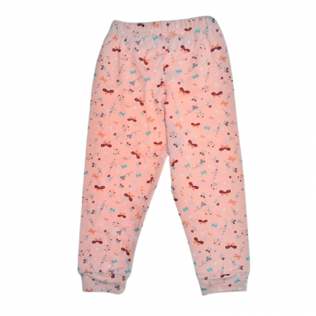Pantaloni si colanti fete - Pantaloni din bumbac, pentru fete, Mini Junior 7127C, Coral