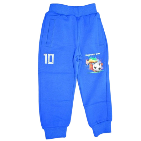 Pantaloni sport baieti - Pantaloni sport captusiti cu fleece, pentru baieti, Happy House WB-3554-3-4, Albastru