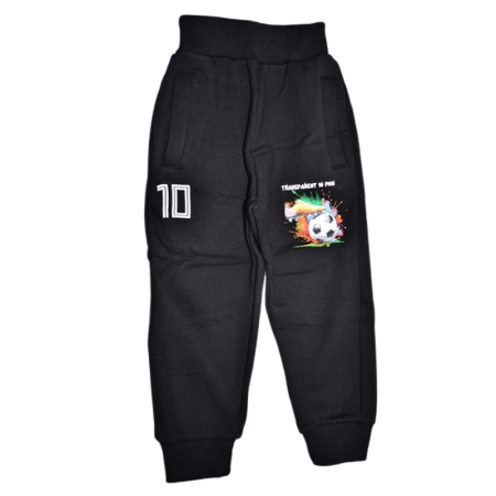 Îmbrăcăminte băieți - Pantaloni sport captusiti cu fleece, pentru baieti, Happy House WB-3554N-3-4, Negru