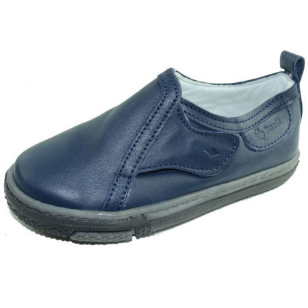 Pantofi cu siret si scai baieti - Pantofi din piele pentru baieti Small Foot SF32-31, Bleumarin