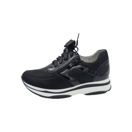 Pantofi cu siret si scai fete - Pantofi pentru fete Bessky YJ8651-1-32, Negru