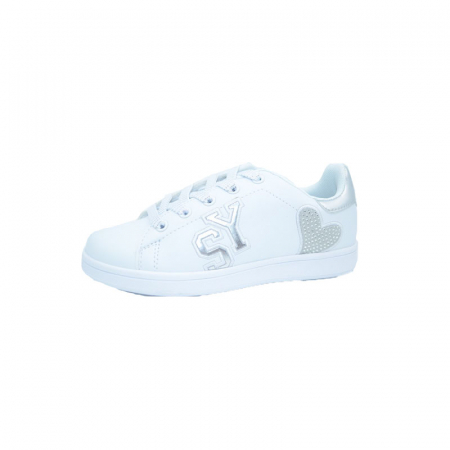 Pantofi cu siret si scai fete - Pantofi fete American Club BS-2700A-35, Alb