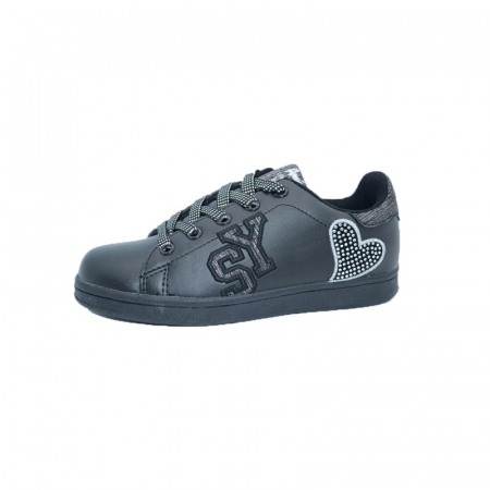 Pantofi cu siret si scai fete - Pantofi pentru fete American Club BS-2700N-33, Negru