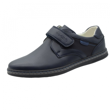 Pantofi cu siret si scai baieti - Pantofi pentru baieti Clibee P-622B-32, Bleumarin