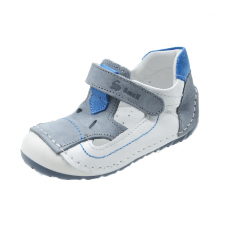Incaltaminte baieti - Pantofi ortopedici din piele pentru baieti Small Foot SSMFF10-19, Gri