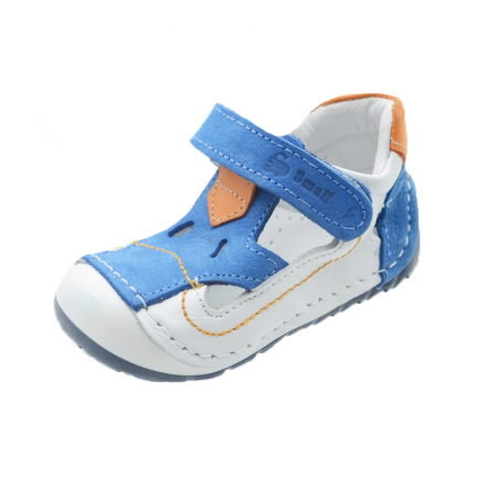 Incaltaminte baieti - Pantofi ortopedici din piele pentru baieti Small Foot SSMFF11-19, Albastru