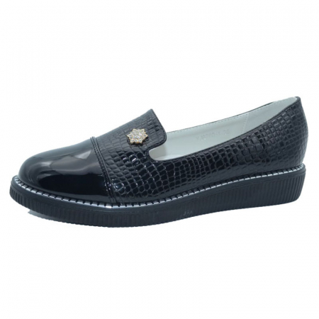 Pantofi cu siret si scai fete - Pantofi pentru fete Bessky YJ6760-1N-36, Negru