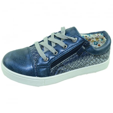 Pantofi cu siret si scai fete - Pantofi pentru fete Clibee P-85B-31, Bleumarin