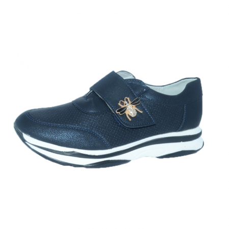 Pantofi cu siret si scai fete - Pantofi pentru fete Bessky Y-J8985-4B-31, Bleumarin