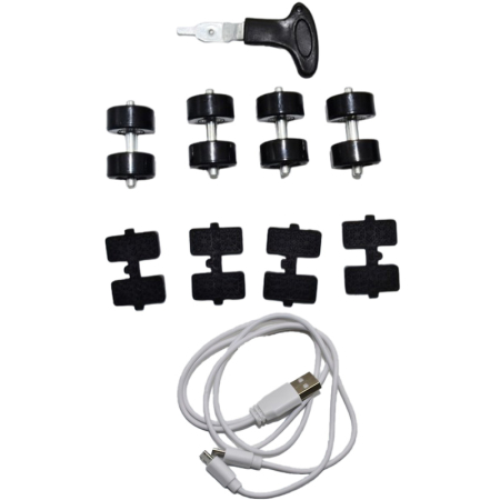 Pantofi cu leduri si roti detasabile, pentru baieti, Mini Junior M738A-31, Albastru [10]