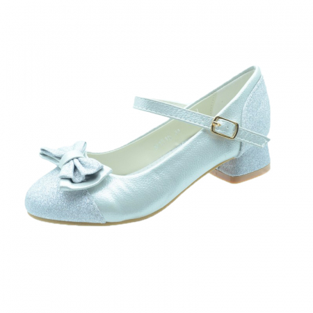 Pantofi cu toc fete - Pantofi cu toc pentru fete MRS M1509A-34, Argintiu