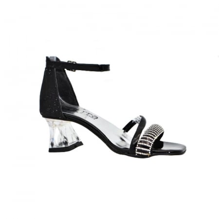 Sandale cu toc pentru fete Mini Junior PTC-MJ1, Negru [1]