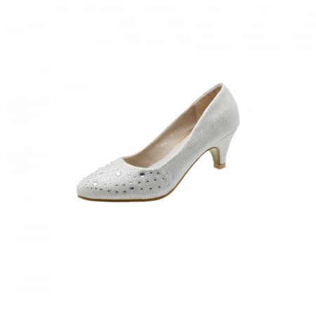 Pantofi cu toc fete - Pantofi cu toc pentru fete MRS M 1281A-31, Argintiu