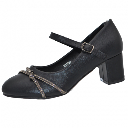 Pantofi cu toc fete - Pantofi cu toc pentru fete MRS M1539N, Negru