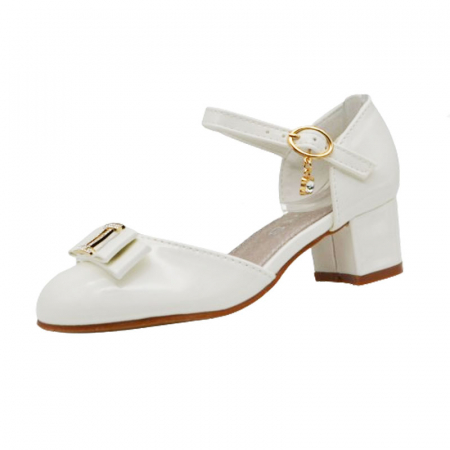 Pantofi cu toc fete - Pantofi cu toc pentru fete MRS M2024-12, Alb