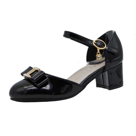 Pantofi cu toc fete - Pantofi cu toc pentru fete MRS M2024-12N, Negru