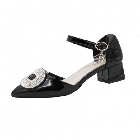 Pantofi cu toc fete - Pantofi cu toc pentru fete MRS M2024-13, Negru