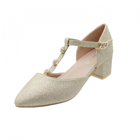 Pantofi cu toc fete - Pantofi cu toc pentru fete MRS M707-7A-31, Auriu