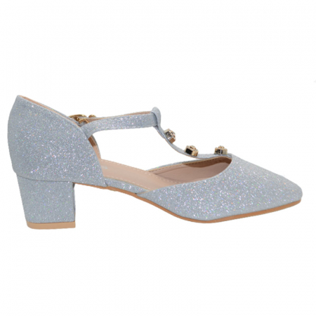 Pantofi cu toc pentru fete MRS M707-7AR, Argintiu [2]