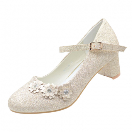 Pantofi cu toc fete - Pantofi cu toc pentru fete MRS R1508-A-24, Auriu
